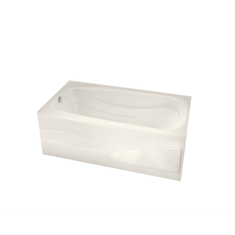 Maax Tenderness 6032 Acrylic Alcove Right-Hand Drain Combined Whirlpool & Aeroeffect Bathtub in Biscuit