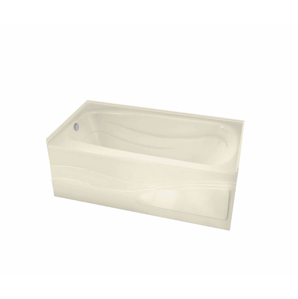 Maax Tenderness 6036 Acrylic Alcove Right-Hand Drain Combined Whirlpool & Aeroeffect Bathtub in Bone