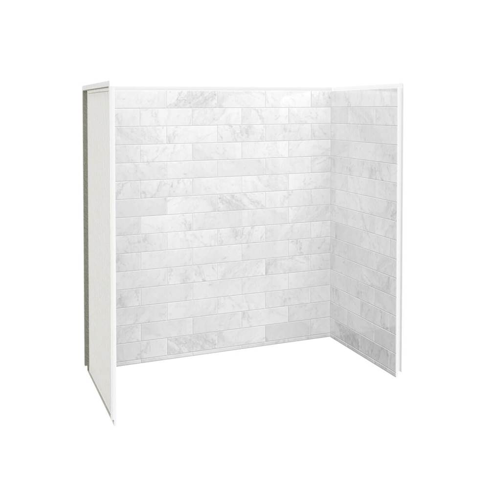 Maax Utile 6032 Composite Direct-to-Stud Three-Piece Tub Wall Kit in Marble Carrara