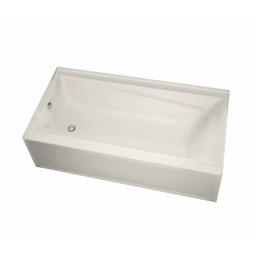 Maax Exhibit 6030 IFS Acrylic Alcove Left-Hand Drain Combined Whirlpool & Aeroeffect Bathtub in Biscuit