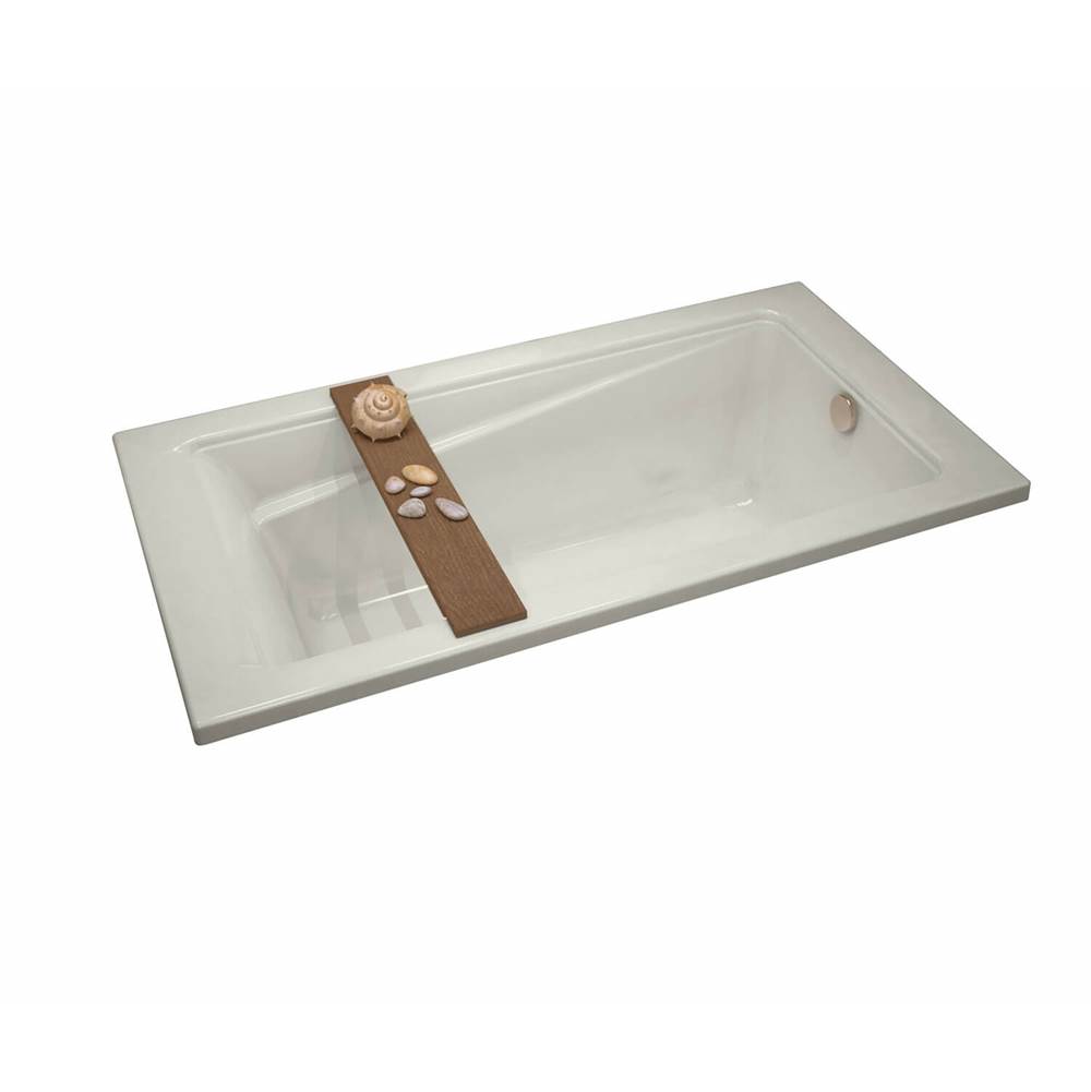 Maax Exhibit 6036 Acrylic Drop-in End Drain Whirlpool Bathtub in Biscuit