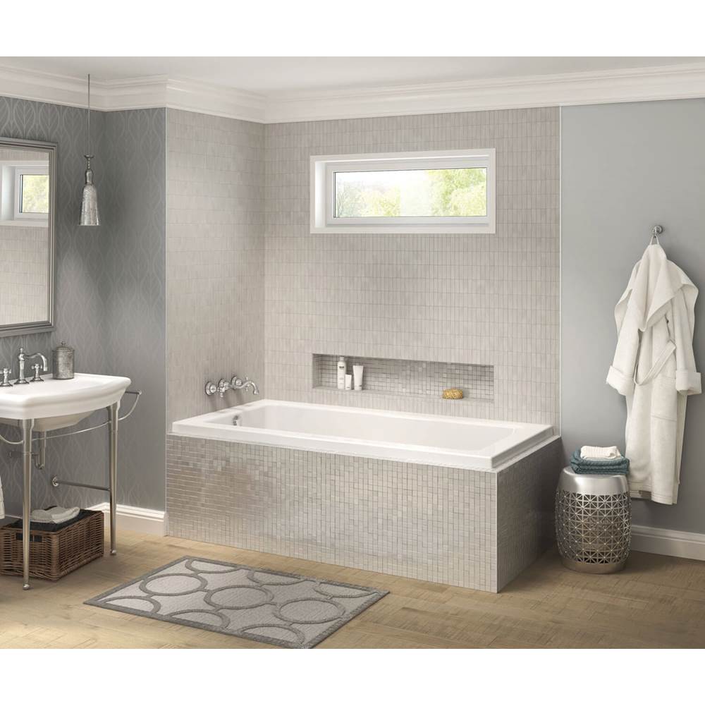 Maax Pose 6636 IF Acrylic Corner Left Left-Hand Drain Aeroeffect Bathtub in White