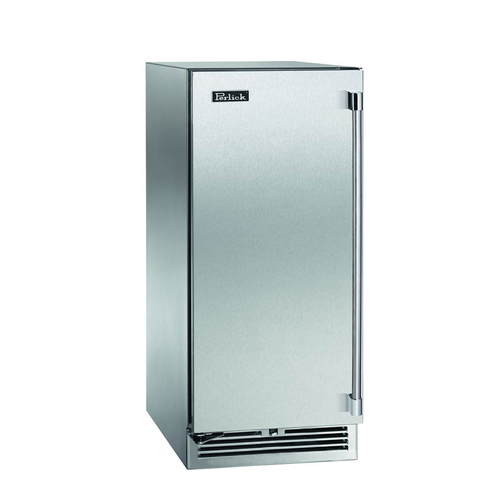 Perlick 15'' Signature Series Outdoor Refrigerator with Stainless Steel Solid Door, Hinge Right