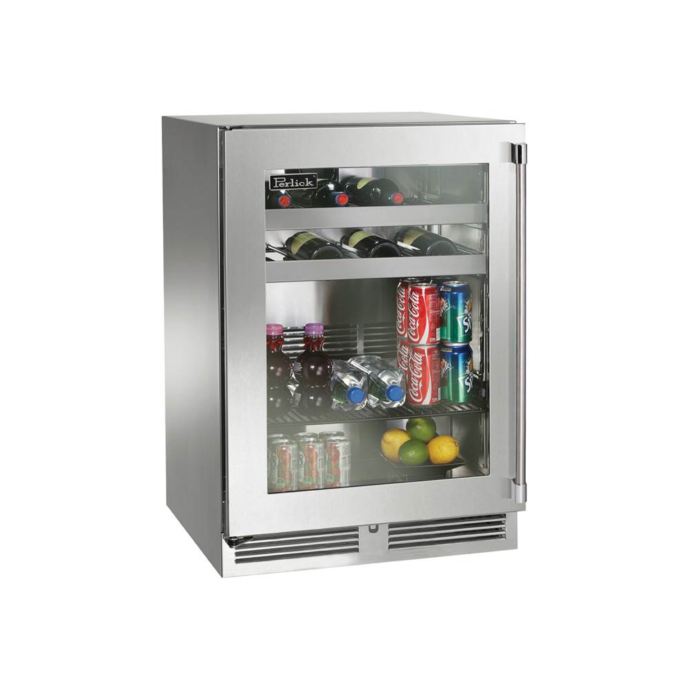 Perlick 24'' Signature Series Indoor Beverage Center with Fully Integrated Panel-Ready Solid Door, Hinge Right