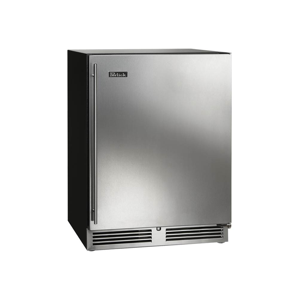 Perlick 24'' ADA-Compliant Indoor Refrigerator with Stainless Steel Glass Door, Hinge Right, with Lock