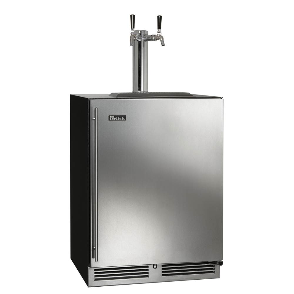 Perlick 24'' C-Series Indoor Beer Dispenser - Single Tap with Fully Integrated Panel Ready Solid Door, Hinge Right