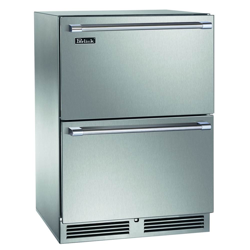Perlick 24'' Signature Series Outdoor Freezer Drawers, Fully Integrated Panel Ready, with Lock