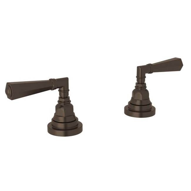 Rohl Rohl San Giovanni Bath Pair Of 1/2'' Hot And Cold Sidevalves Only In Tuscan Brass With Metal Lever Handles