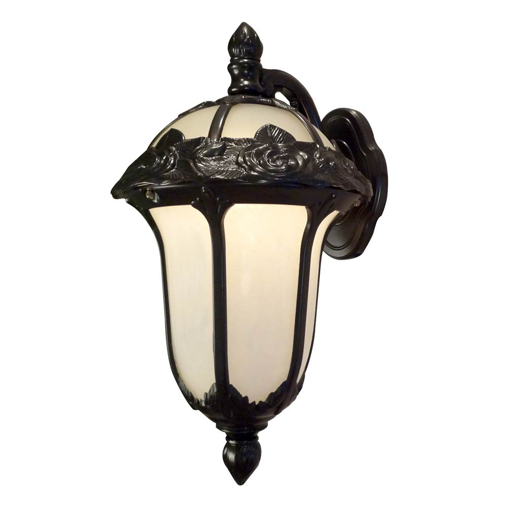 Special Lite Rose Garden F-1711-ORB-AB Small Top Mount 1 Light with Alabaster Glass Outdoor Wall Lantern