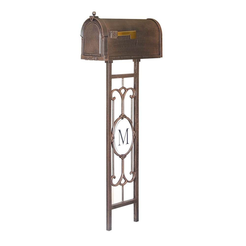 Special Lite Berkshire Curbside Mailbox with Monogram Mailbox Post