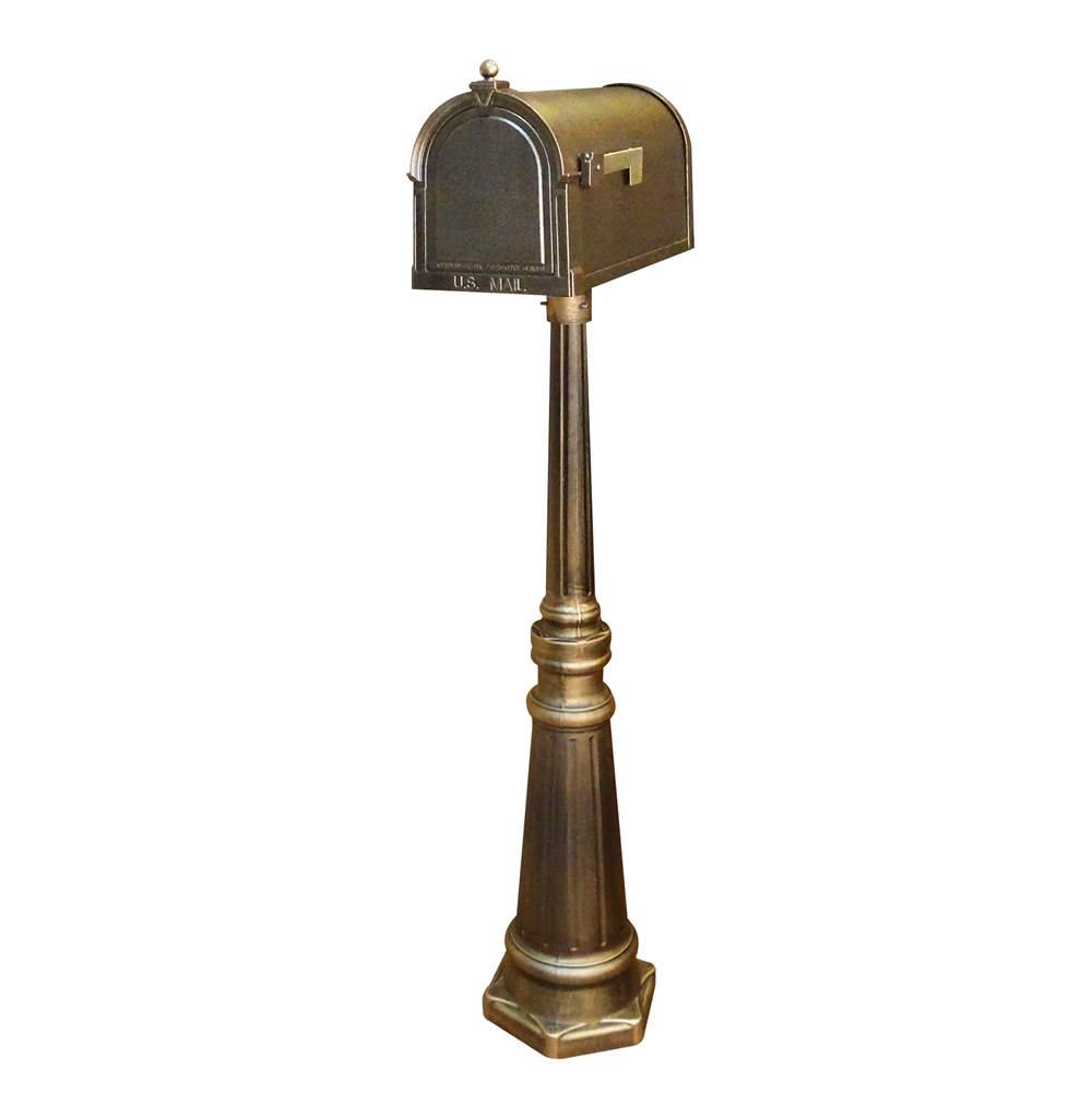 Special Lite Berkshire Curbside Mailbox and Tacoma Surface Mount Mailbox Post with Base