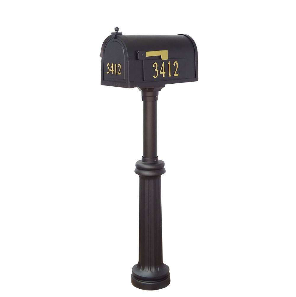 Special Lite Berkshire Curbside Mailbox with Front and Side Address Numbers and Bradford Mailbox Post