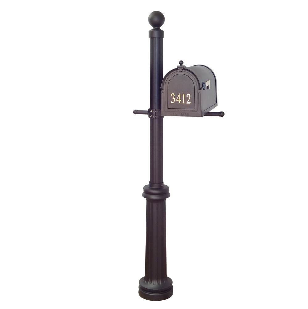 Special Lite Berkshire Curbside Mailbox with Front Address Numbers and Fresno Mailbox Post