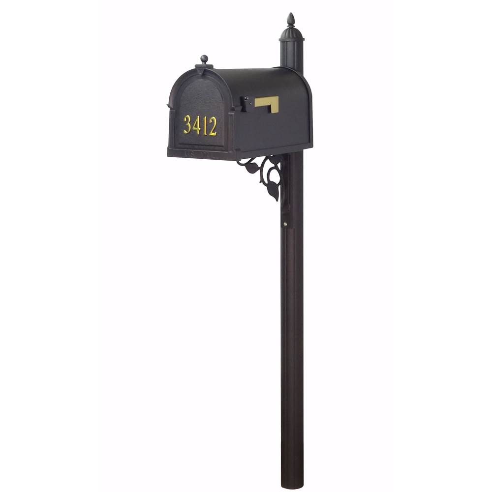 Special Lite Berkshire Curbside Mailbox with Front Numbers and Albion Mailbox Post