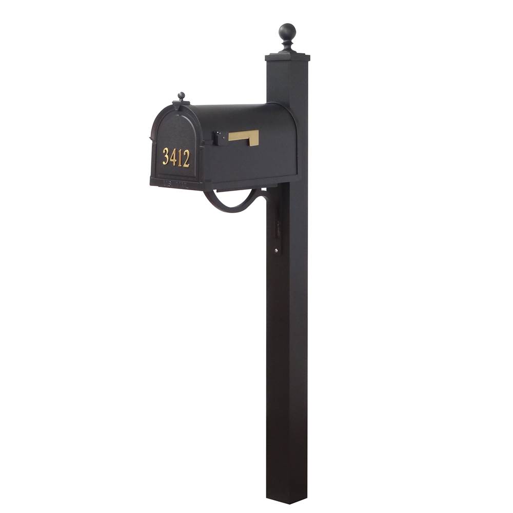 Special Lite Berkshire Curbside Mailbox with Front Numbers and Springfield Mailbox Post