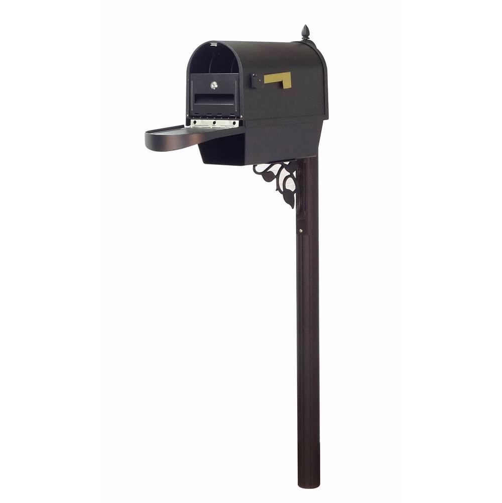 Special Lite Classic Curbside Mailbox with Newspaper Tube, Locking Insert and Albion Mailbox Post