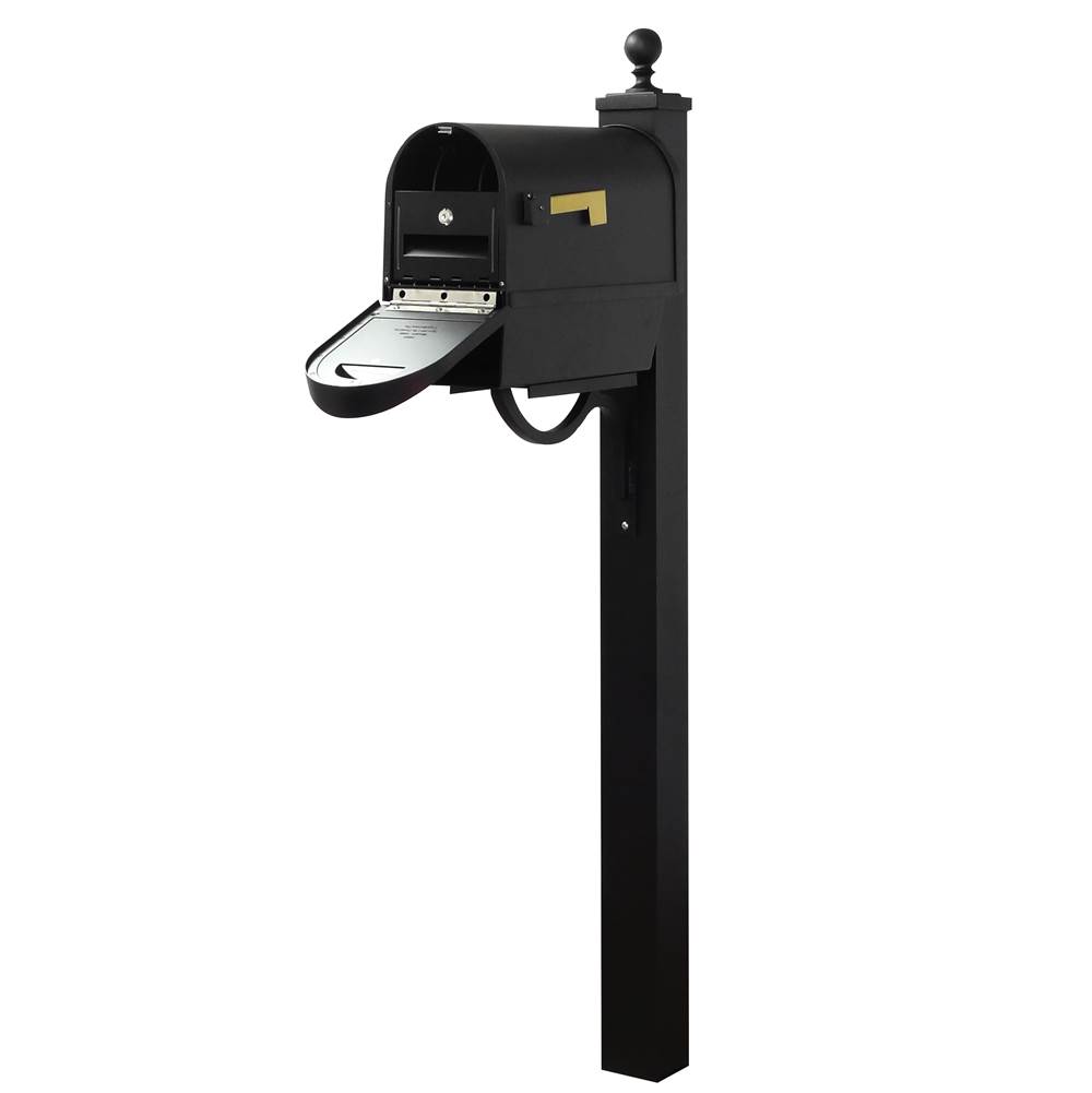 Special Lite Classic Curbside Mailbox with Newspaper Tube, Locking Insert and Springfield Mailbox Post
