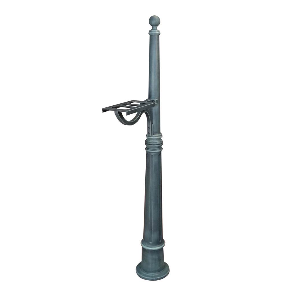Special Lite SPK-600-VG Ashland Decorative Aluminum Durable Mailbox Post with Ball Topper, Base and Mounting Bracket
