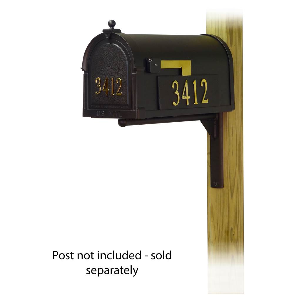 Special Lite Berkshire Curbside Mailbox with Front and Side Address Numbers and Ashley front single mailbox mounting bracket