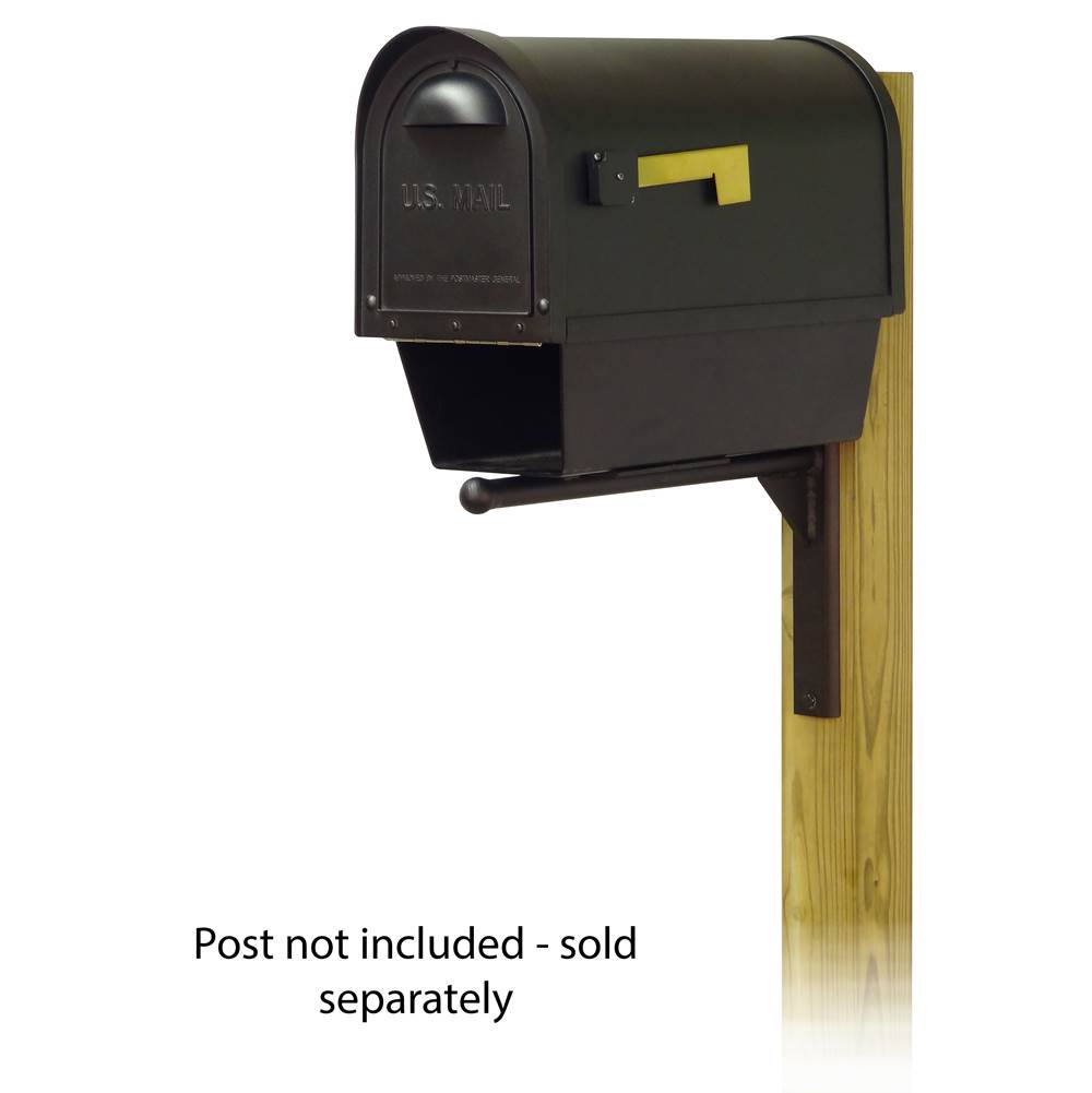 Special Lite Classic Curbside Mailbox with Newspaper tube and Ashley front single mailbox mounting bracket