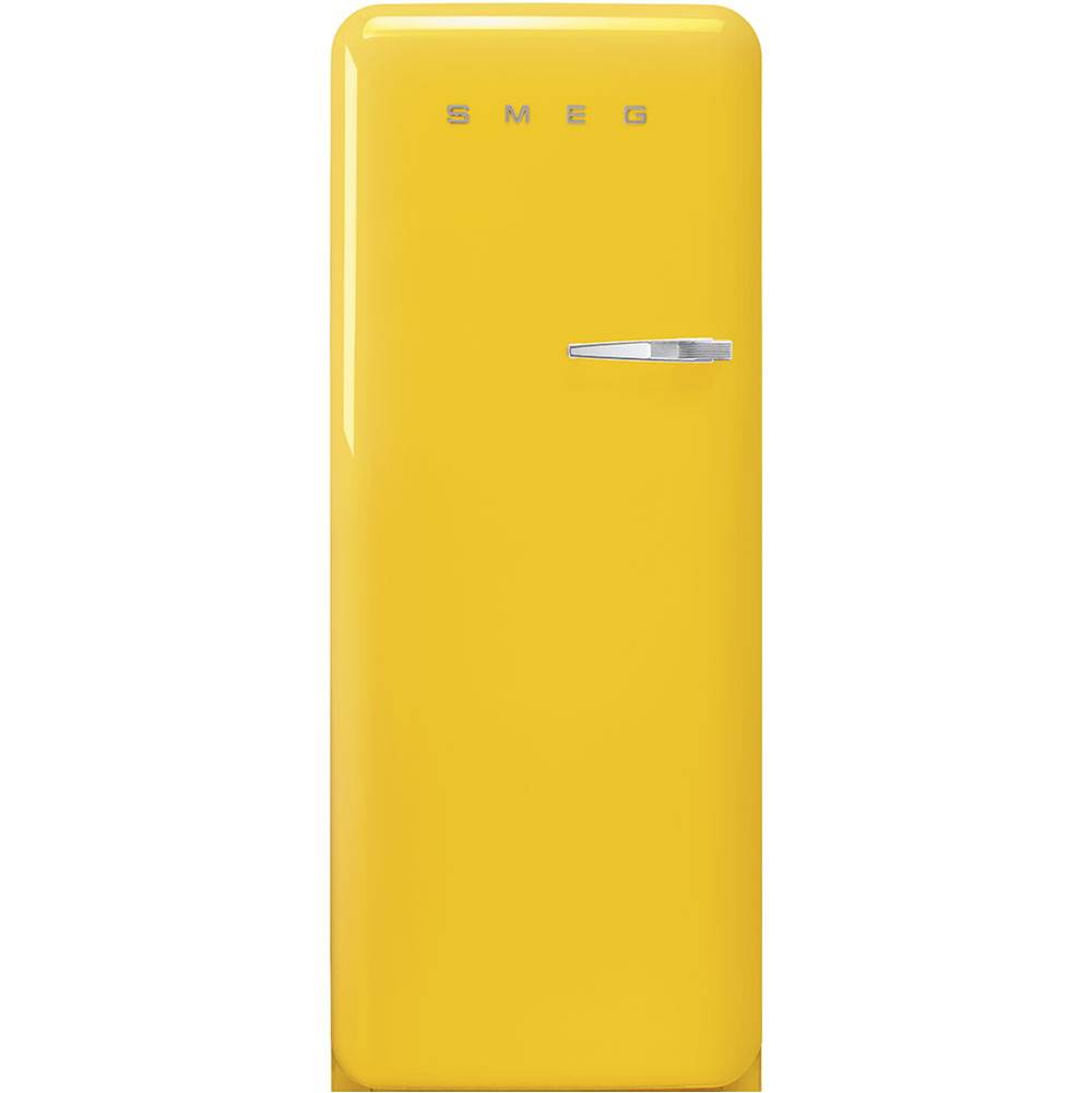 Smeg USA Fab28 Retro 60 cm Refrigerator with Freezer Compartment. Yellow. Left Hinge