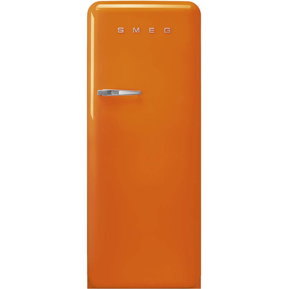 Smeg USA Fab28 Retro 60 cm Refrigerator with Freezer Compartment. Orange. Right Hinge