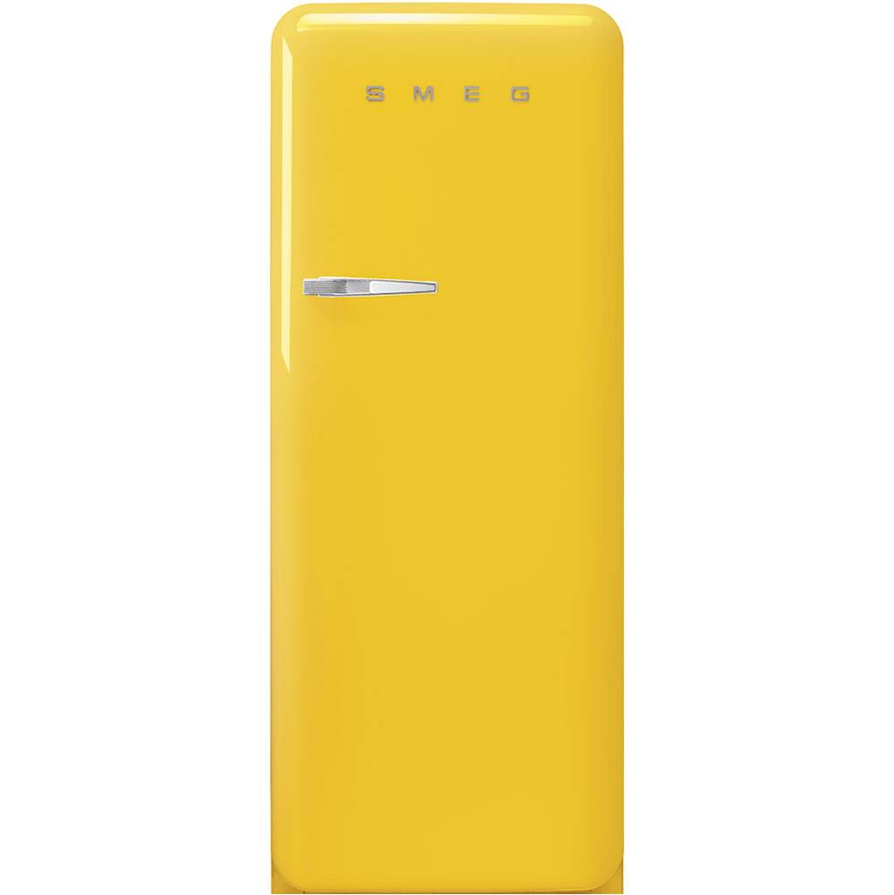 Smeg USA Fab28 Retro 60 cm Refrigerator with Freezer Compartment. Yellow. Right Hinge