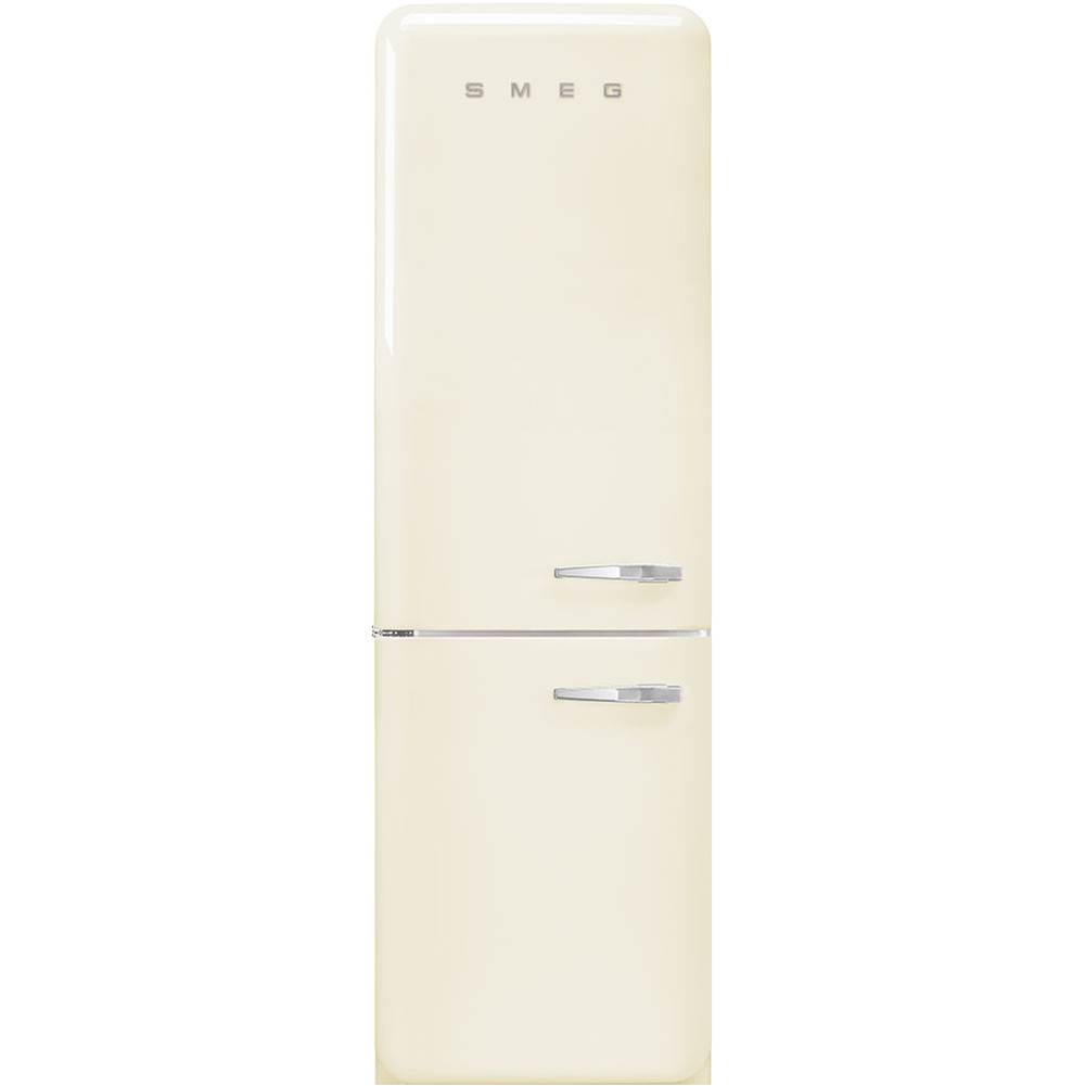 Smeg USA Fab32 Retro 60 cm Refrigerator with Bottom-Freezer. Cream. Left Hinge