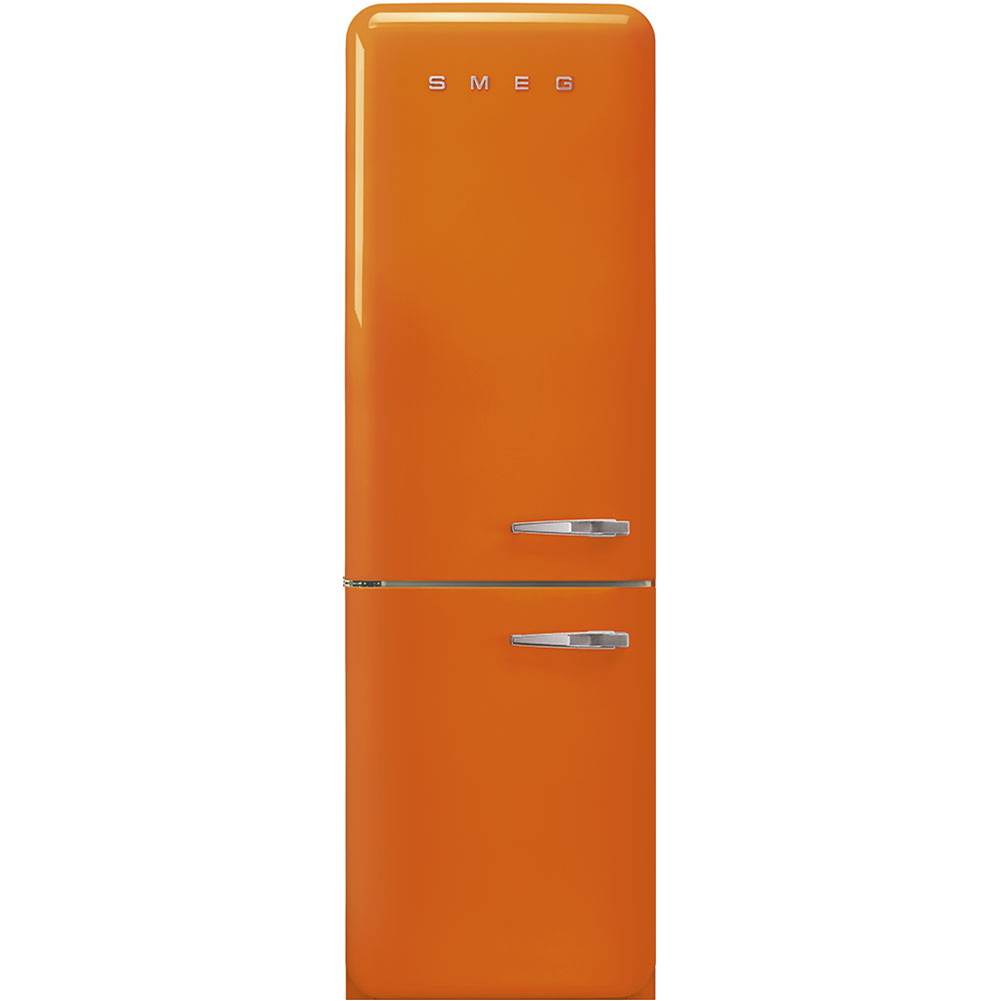 Smeg USA Fab32 Retro 60 cm Refrigerator with Bottom-Freezer. Orange. Left Hinge