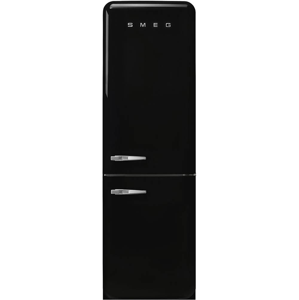 Smeg USA Fab32 Retro 60 cm Refrigerator with Bottom-Freezer. Black. Right Hinge