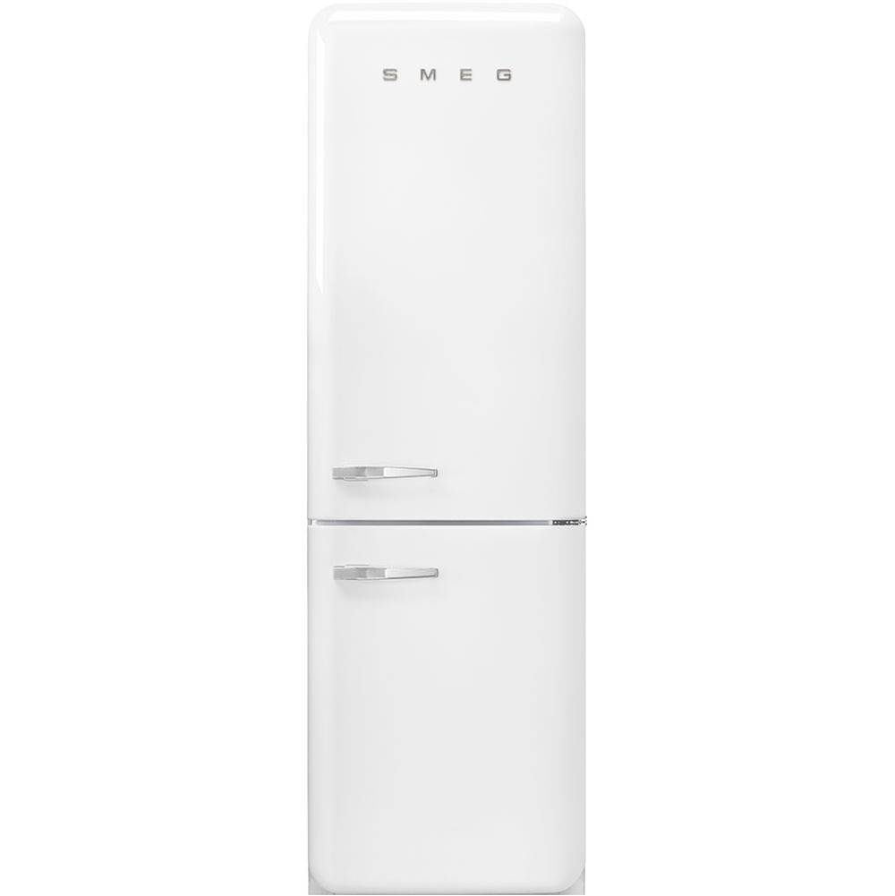 Smeg USA Fab32 Retro 60 cm Refrigerator with Bottom-Freezer. White. Right Hinge