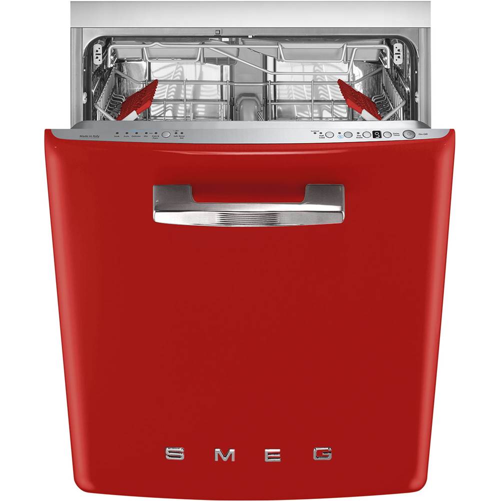 Smeg USA Retro 24'' Dishwasher with Flexiduo. (10 plus Programs, Planetarium Wash). Red