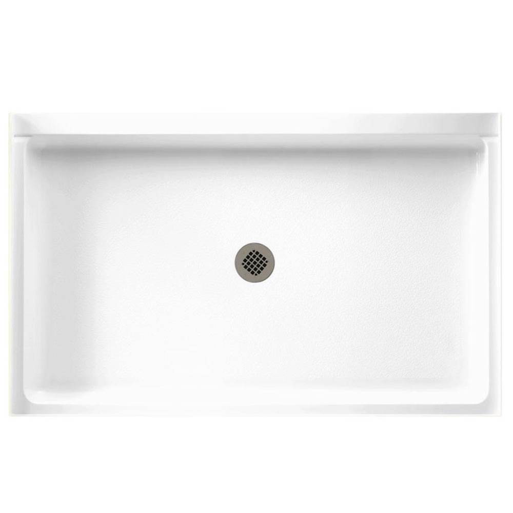 Swan SS-3454 34 x 54 Swanstone Alcove Shower Pan with Center Drain in White