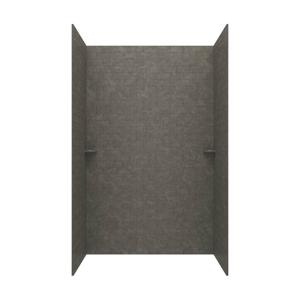 Swan STMK96-3662 36 x 62 x 96 Swanstone® Classic Subway Tile Glue up Shower Wall Kit in Charcoal Gray