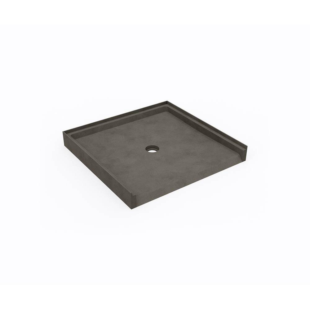 Swan STS-3738 37 x 38 Swanstone® Alcove Shower Pan with Center Drain Charcoal Gray