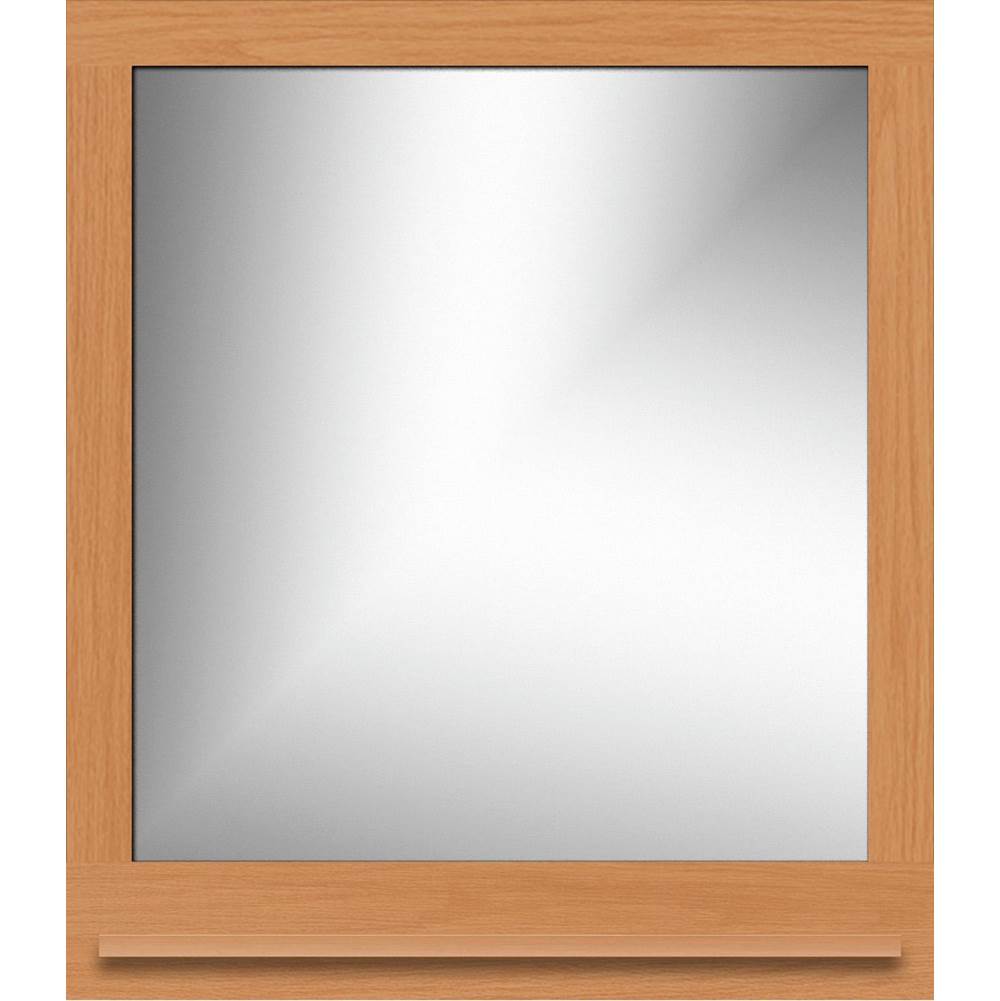 Strasser Woodenworks 30 X 4.5 X 33.5 Framed Mirror Non-Bev Square Nat Oak W/Shf