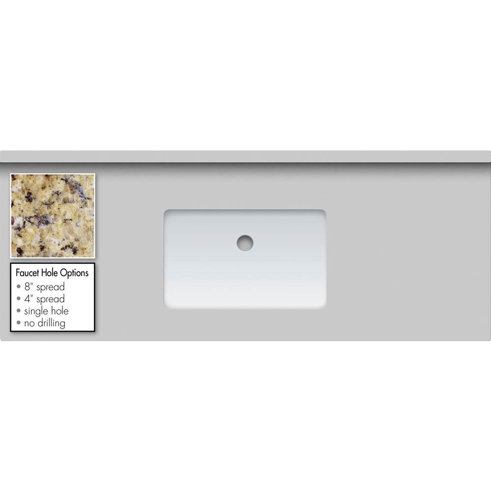 Strasser Woodenworks 49 X 19 X 1.25 Countertop Granite New Ven Gold Sm Rect White