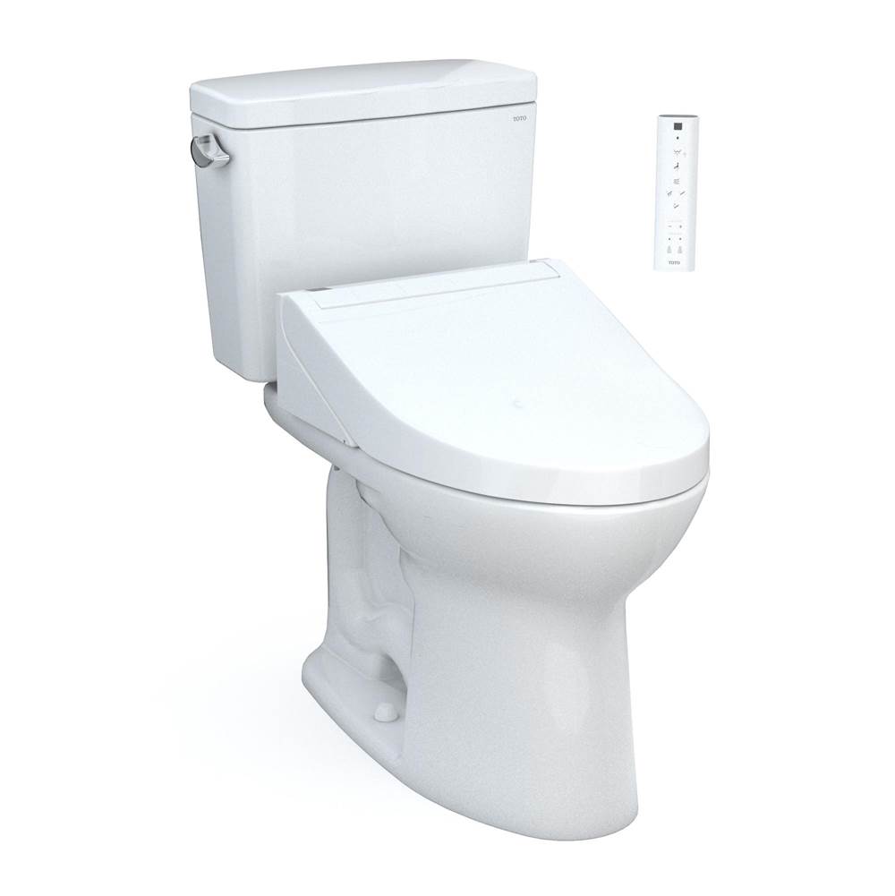 TOTO Toto® Drake® Washlet®+ Two-Piece Elongated 1.6 Gpf Tornado Flush® Toilet With C5 Bidet Seat, Cotton White