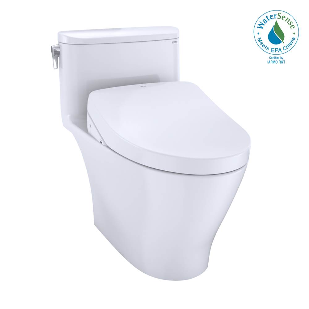 TOTO Toto® Washlet®+ Nexus® 1G® One-Piece Elongated 1.0 Gpf Toilet With Auto Flush S500E Contemporary Bidet Seat, Cotton White
