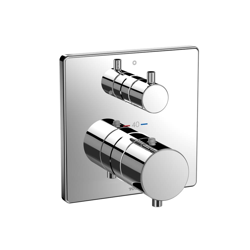 TOTO Toto® Square Thermostatic Mixing Valve With Volume Control Shower Trim, Polished Chrome