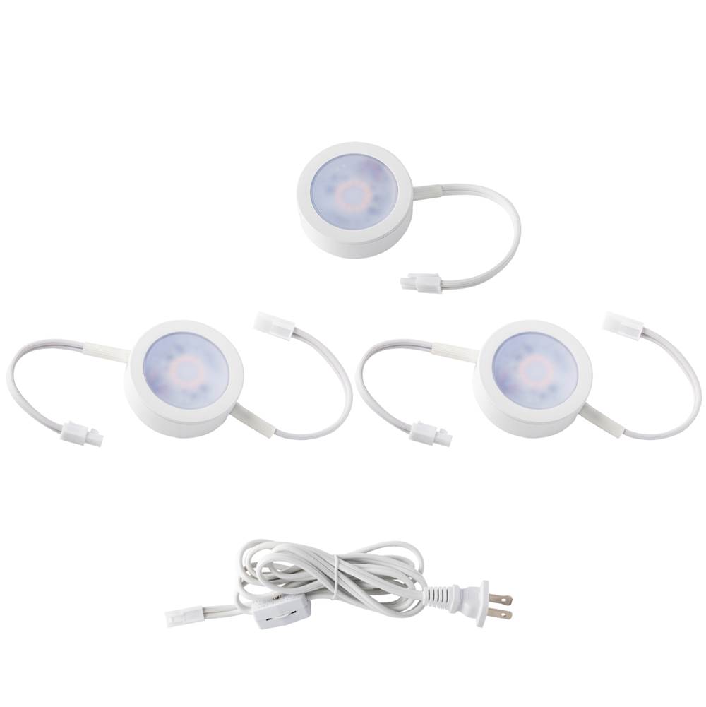 WAC Lighting Puck Light Kit- 2 Double Wire Lights, 1 Single Wire Lights, and Cord