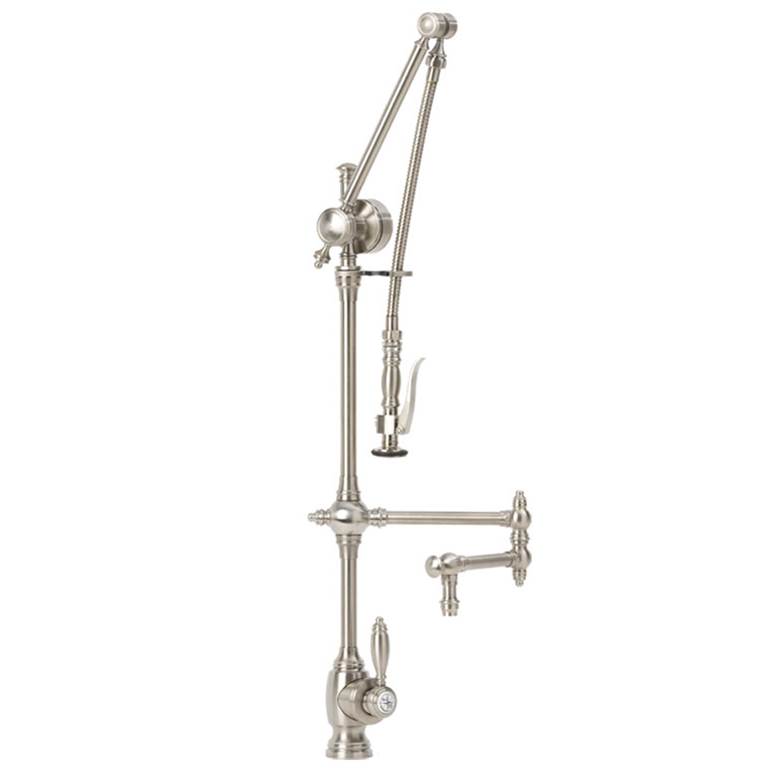 Kitchen & Bath Design CenterWaterstoneTraditional Gantry Pulldown Faucet - 18'' Articulated Spout - 4Pc. Suite