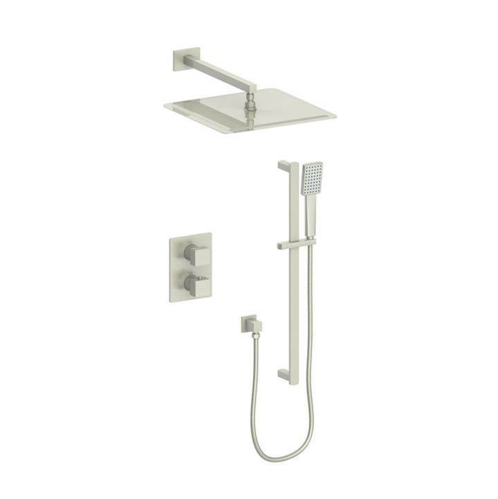 Z-Line Crystal Bay Thermostatic Shower System in Brushed Nickel