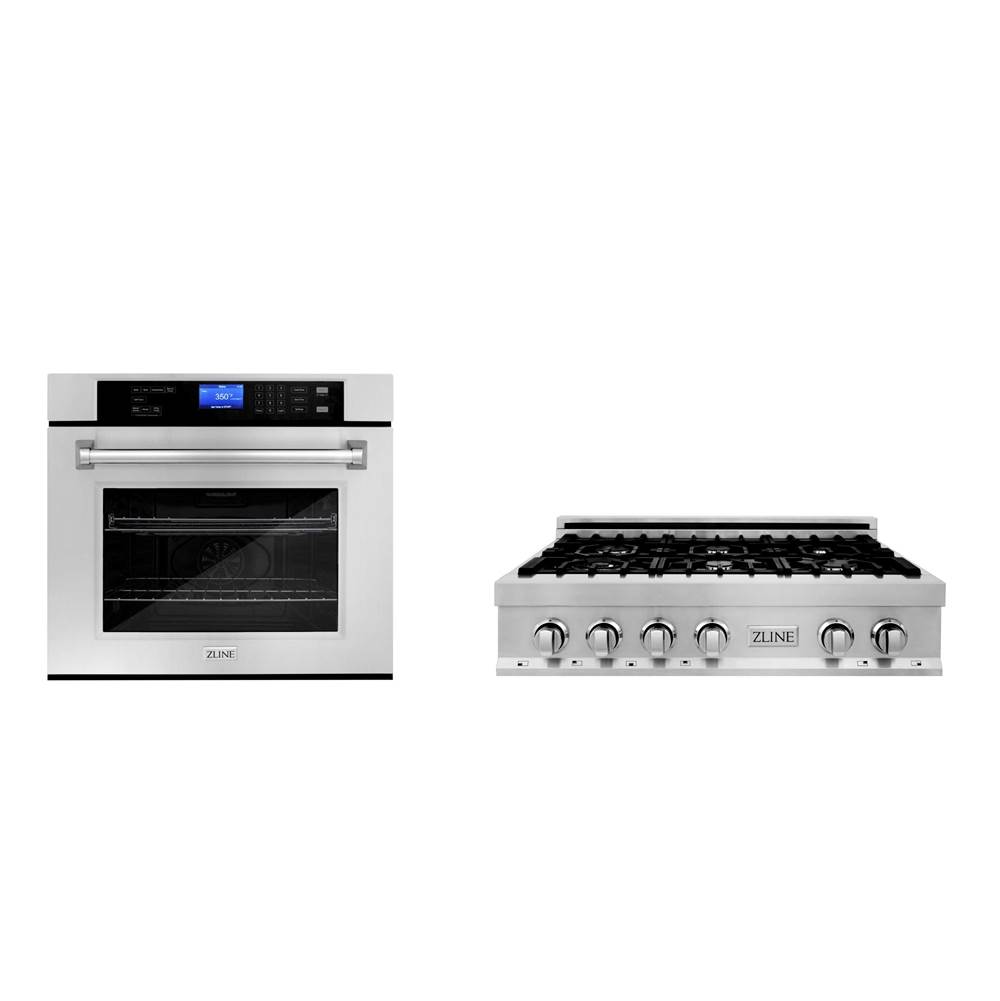 Z-Line Kitchen Package with 30'' Stainless Steel Rangetop and 30'' Single Wall Oven