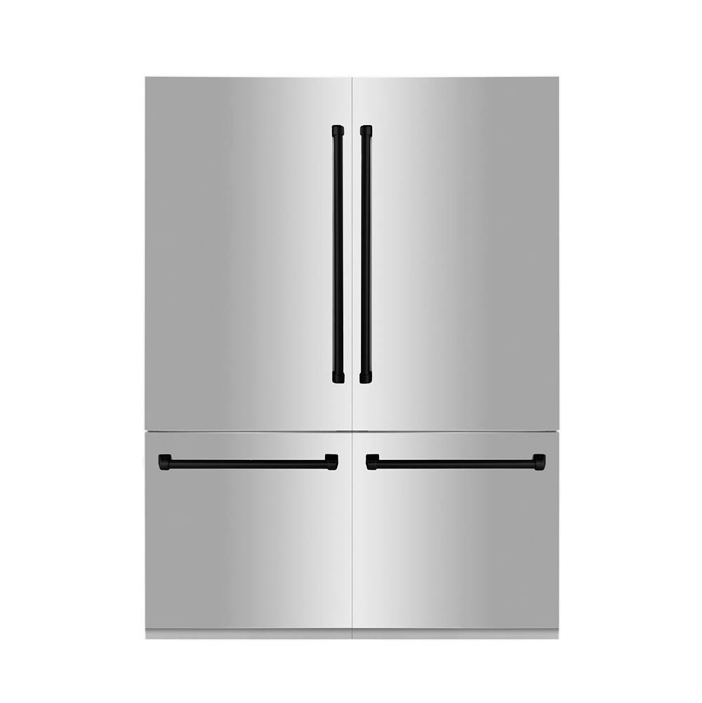 Z-Line 60'' Autograph Edition 32.2 cu. ft. Built-in 4-Door French Door Refrigerator with Internal Water and Ice Dispenser in Stainless Steel with Matte Black Accents