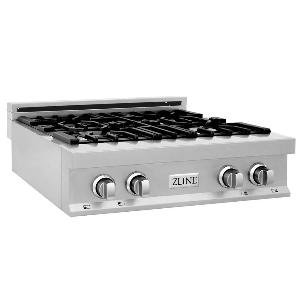 Z-Line 30'' Porcelain Rangetop in DuraSnow Stainless Steel with 4 Gas Burners
