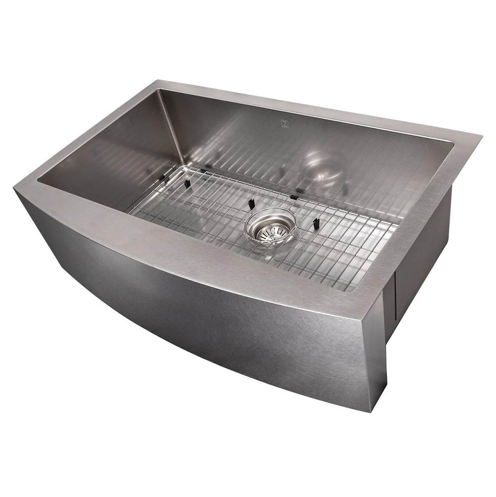 Z-Line Vail Farmhouse 33'' Undermount Single Bowl Sink in Stainless Steel
