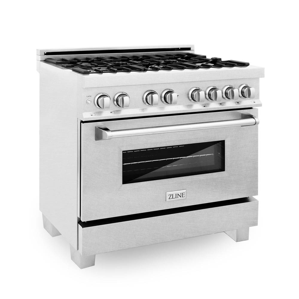 Z-Line 36'' Professional Dual Fuel Range in DuraSnow Stainless with DuraSnow Stainless Door